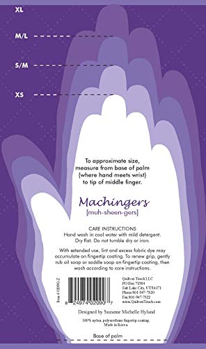 Machingers Quilting Gloves for Free-Motion Sewing - Lightweight and  Form-Fitting Nylon-Knit Support Gloves Specifically Designed for Machine  Quilters, by Quilters Touch (Small/Medium) 